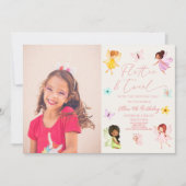 Invitation Flutter et Twirl Fairy Enchanted Anniversaire fête (Devant)
