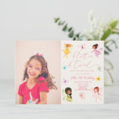 Invitation Flutter et Twirl Fairy Enchanted Anniversaire fête (Debout devant)