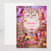 Invitation Flutter et Twirl Petite Fée Premier Anniversaire (Devant / Derrière)
