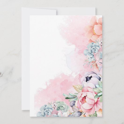 Invitation Flutter & twirl Jardin Fée Floral Pixie Anniversai (Dos)