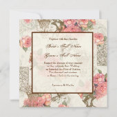 Invitation Flutterbyes 'n Mariage Rose élégant - Rose (Dos)