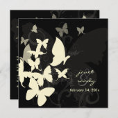 Invitation Flutting by... crème de papillons/noir (Devant / Derrière)