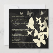 Invitation Flutting by... crème de papillons/noir (Dos)