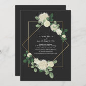 Invitation Flux en direct Mariage virtuel Floral Botanical Gr (Devant / Derrière)