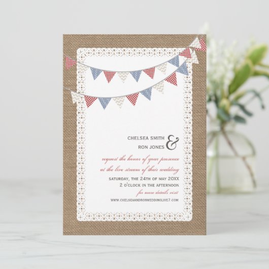 Invitation Flux en direct Mariage virtuel Lace Bunlap (Debout devant)
