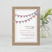 Invitation Flux en direct Mariage virtuel Lace Burlap Bunlap (Debout devant)