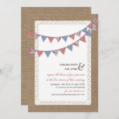 Invitation Flux en direct Mariage virtuel Lace Burlap Bunlap (Devant / Derrière)