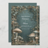 Invitation Flux forestier enchanté avec Mariage Fairy Lights (Devant / Derrière)