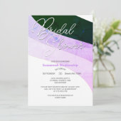 Invitation Flux horizontal violet vert rustique (Debout devant)