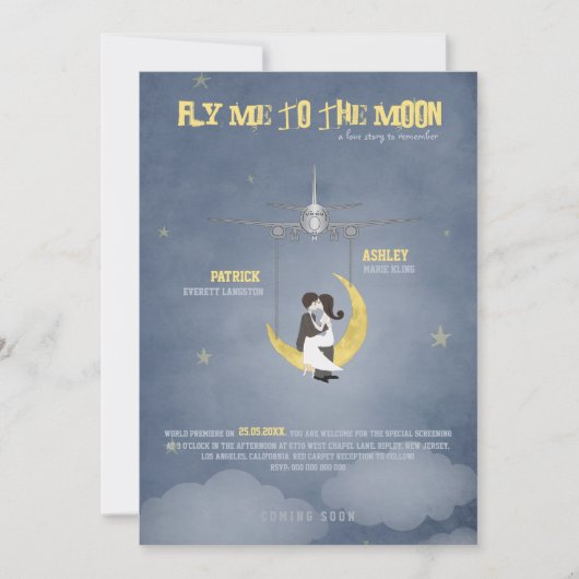 Invitation Fly Me to the Moon 2 - Poster de film - Mariage (Devant)