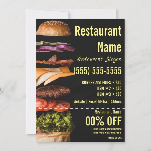 Invitation Flyer Burger 5x7 (Devant)