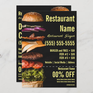 Invitation Flyer Burger 5x7