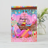 Invitation Flyer de cupcakes fantaisie Candyland Party (Debout devant)