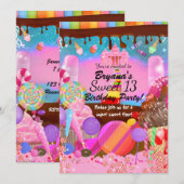 Invitation Flyer de cupcakes fantaisie Candyland Party (Devant / Derrière)