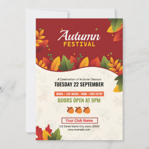Invitation Flyer de fête de l'automne