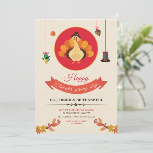 Invitation Flyer de fête de Thanksgiving (Debout devant)