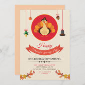 Invitation Flyer de fête de Thanksgiving (Devant / Derrière)