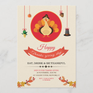 Invitation Flyer de fête de Thanksgiving