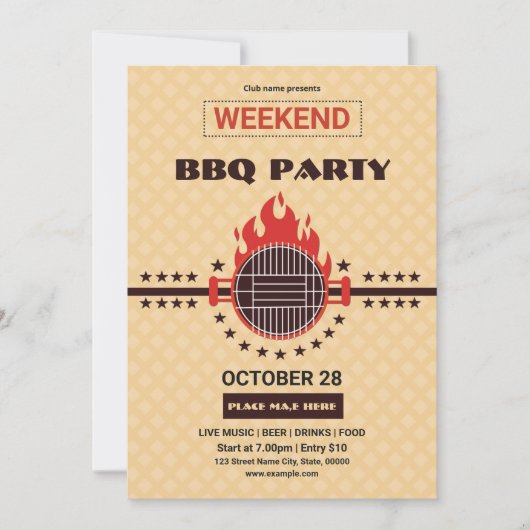 Invitation Flyer de fête du barbecue (Devant)