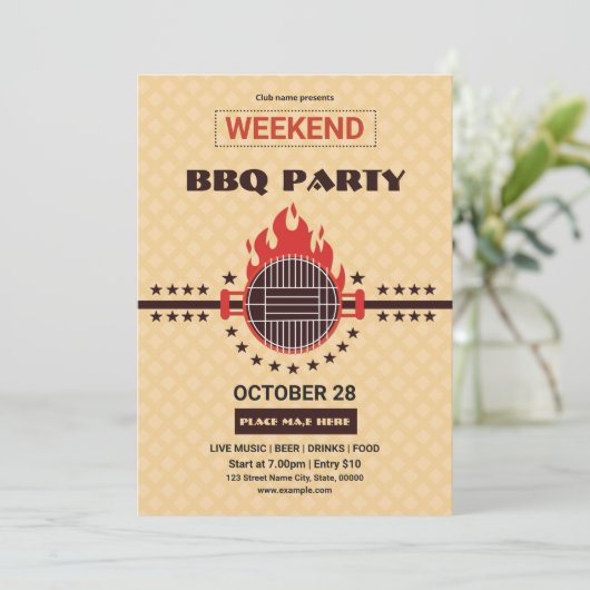 Invitation Flyer de fête du barbecue (Debout devant)