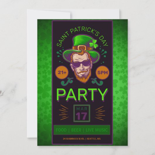 Invitation Flyer de la fête de la Saint Patrick (Devant)