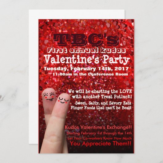 Invitation Flyer de Saint-Valentin (Devant / Derrière)