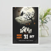 Invitation Flyer de soirée d'Halloween effrayant (Debout devant)