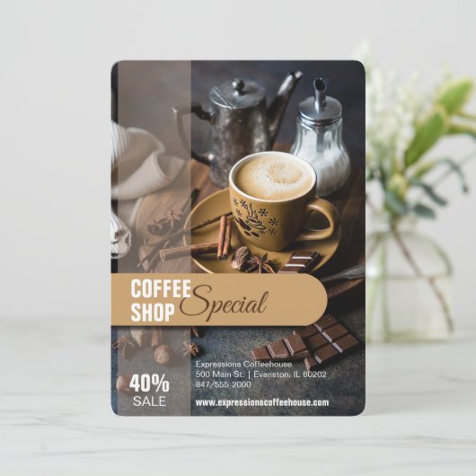 Invitation flyer de vente de café (Debout devant)