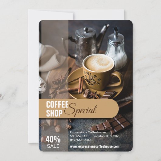 Invitation flyer de vente de café (Devant)