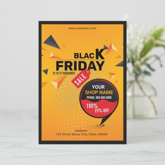 Invitation Flyer de vente du vendredi noir (Debout devant)