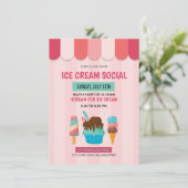 Invitation Flyer d'invitation sociale de la crème glacée (Debout devant)