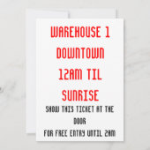 Invitation Flyer du DJ party (Dos)