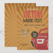 Invitation Flyer pour le festival de musique rétro, Invitatio (Devant / Derrière)