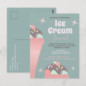 Invitation Flyer pour une Soirée de Crème Glacée R (Devant / Derrière)