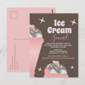 Invitation Flyer pour une Soirée de Crème Glacée R (Devant / Derrière)