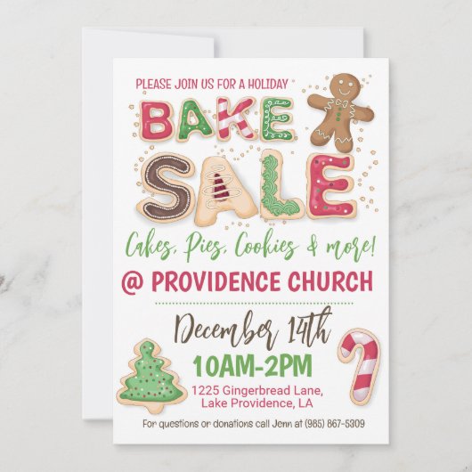 Invitation Flyer Vente de gâteaux de vacances (Devant)