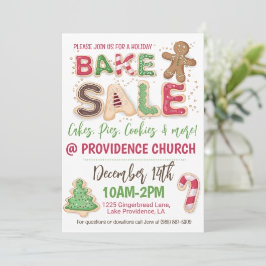 Invitation Flyer Vente de gâteaux de vacances (Debout devant)