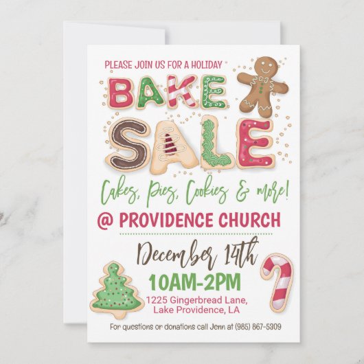 Invitation Flyer Vente de gâteaux de vacances (Devant)