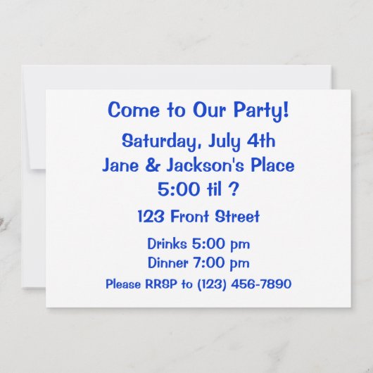 Invitation Flying Blue Jay (Dos)