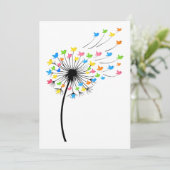 Invitation Flying colorful birds dandelion flow (Debout devant)