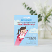 Invitation Flying Superhero Girl Anniversaire de enfant Party (Debout devant)