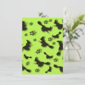 Invitation Flying witch among stars at Halloween night 3D (Debout devant)