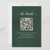 Invitation Foggy Green Mountain Pines Rustique Code QR Mariag (Dos)