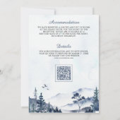 Invitation Foggy Winter Mountain Pine Forest Code QR Mariage (Dos)