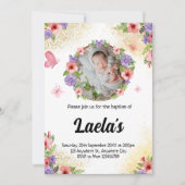 Invitation Foi lutteuse : Baptême papillon moderne photo (Devant)