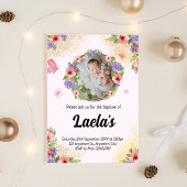 Invitation Foi lutteuse : Baptême papillon moderne photo