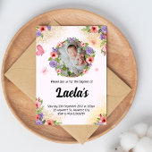 Invitation Foi lutteuse : Baptême papillon moderne photo