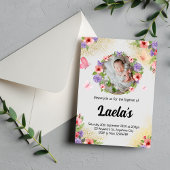 Invitation Foi lutteuse : Baptême papillon moderne photo