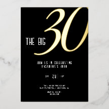 Invitation Foil 30e anniversaire personnalisable