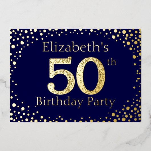 Invitation Foil 50th Birthday Party (Recto)